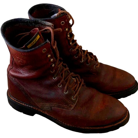 Ariat Cascade Boots Mens 9 D Cowboy Western Roper Brown Leather Lace Up main image 8